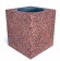 Урна бетонная Квадро в цвете серо-красный гранит